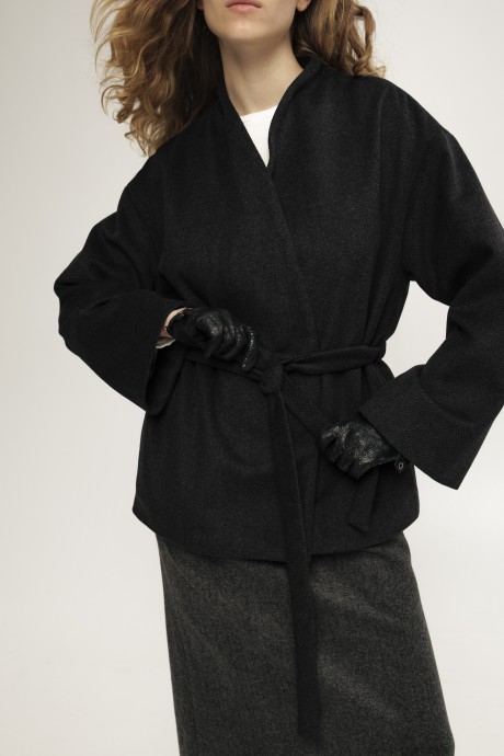 Сіре коротке пальто 38893889 купить