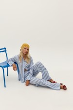 Штані у біло-блакитну смужку 3992 фото 7