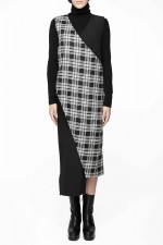 Платье-сарафан с комбинированной тканью фото 0