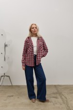 Бордова картата сорочка 4066 фото 1