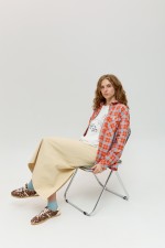 Помаранчева картата сорочка 4017 фото 8