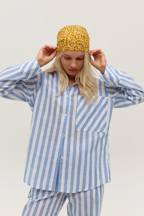 Сорочка у біло-блакитну смужку 39913991 купить