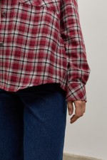 Бордова картата сорочка 4066 фото 3