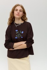 Коричневий лонгслів 4023 фото 0