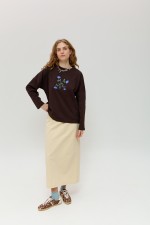 Коричневий лонгслів 4023 фото 8