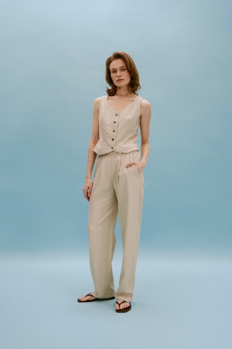Бежеві лляні брюки 36573657 купить
