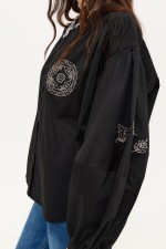 Чорна блуза з вишивкою 3821 фото 4
