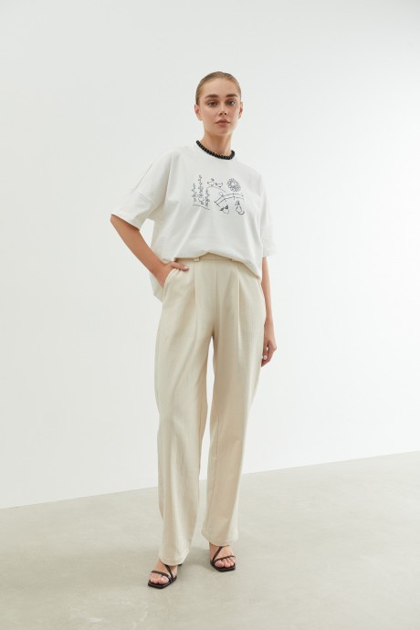 Білі вкорочені брюки 37943794 купить