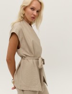 Бежевий жилет 3986 фото 3