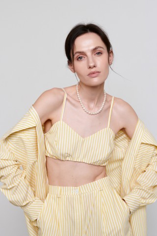 Топ у жовту смужку 36073607 купить