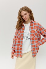 Помаранчева картата сорочка 4017 фото 9