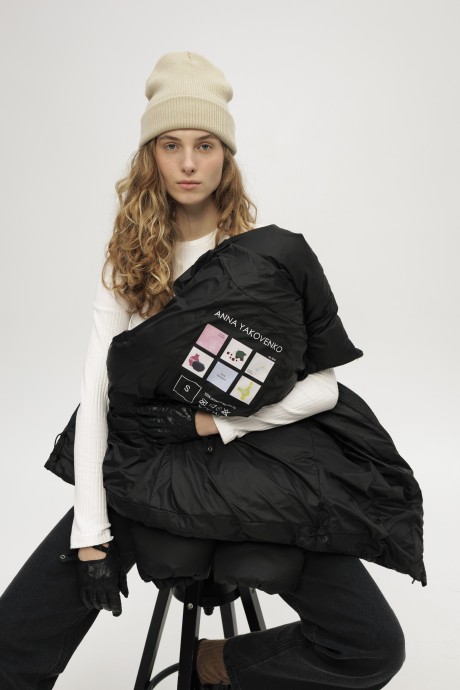 Чорний пуховик 38993899 купить