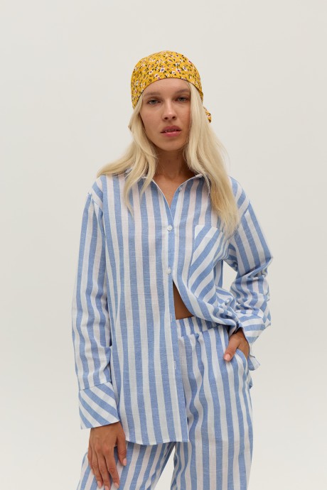 Сорочка у біло-блакитну смужку 39913991 купить