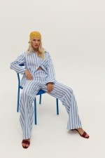 Штані у біло-блакитну смужку 3992 фото 1