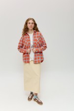 Помаранчева картата сорочка 4017 фото 2