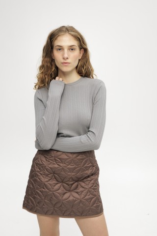 Коричнева стьобана спідниця 39143914 купить