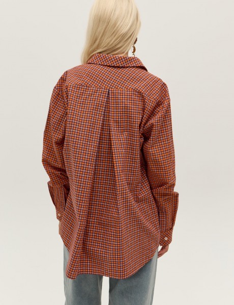 Помаранчева картата сорочка 39883988 купить