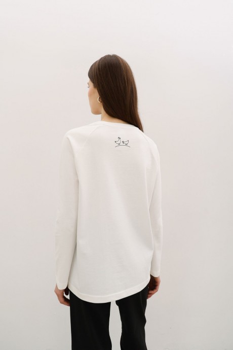 Білий лонгслів з друком 37963796 купить