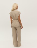 Бежевий жилет 3986 фото 5