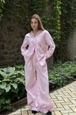 Рожеві брюки максі 3823 фото 2