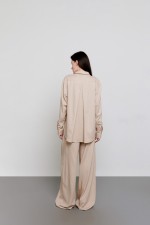 Бежева лляна сорочка 3597 фото 2