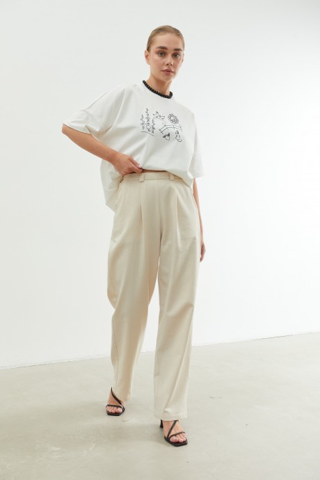 Білі вкорочені брюки 37943794 купить