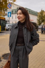 Сірий бомбер 4045 фото 2