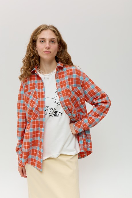 Помаранчева картата сорочка 40174017 купить