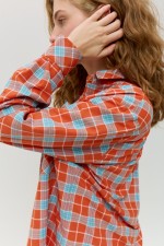 Помаранчева картата сорочка 4017 фото 5