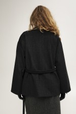 Сіре коротке пальто 3889 фото 6