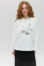 Білий лонгслів 4031 фото 0