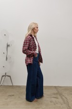 Бордова картата сорочка 4066 фото 2