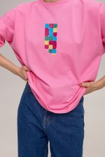 Рожевий лонгслів 3974 фото 3