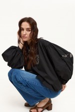 Чорна блуза з вишивкою 3821 фото 6