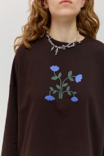 Коричневий лонгслів 4023 фото 7