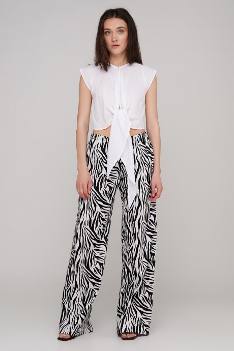 Біла легка блуза на зав'язках 31843184 купить